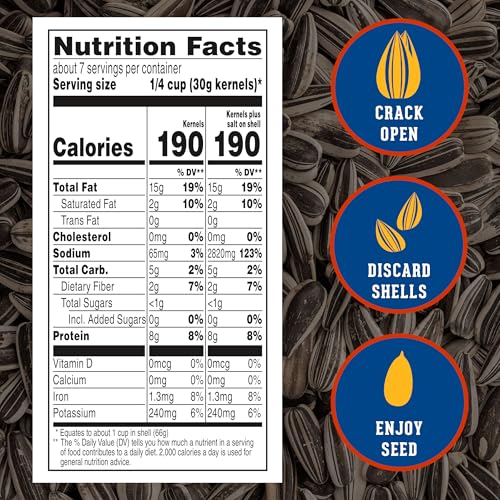 DAVID Jumbo Sunflower Seeds, Original Flavor, 16 oz. | 8g protein per serving; Original flavor; great for baseball games & road trips; also perfect for desk snacking