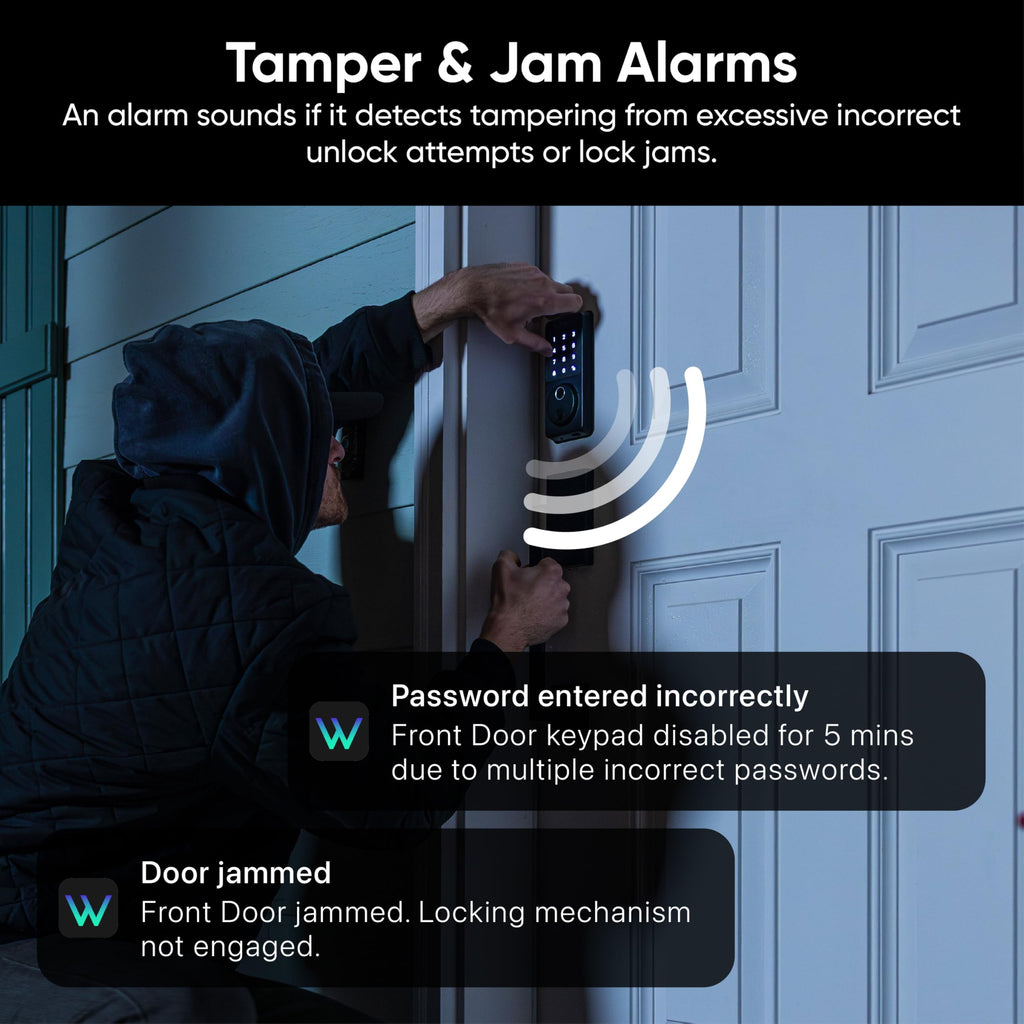Wyze Auto-Lock Bolt v2, Fingerprint Keyless Entry Smart Lock, AI Learning Scanner with Wi-Fi Front Door Lock Deadbolt, Auto-Lock, 8 Months Battery, BHMA2, IP53, Anti-Peep Keypad, Backup Keys