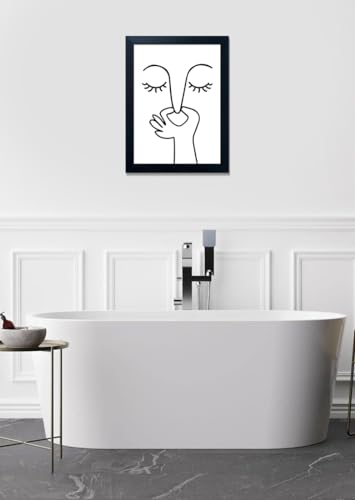 Black and White Bathroom Wall Decor Bad Smell Humorous Wall Art Funny Guest Toilet Picture Print Painting Modern Minimalistic Bathroom Sign