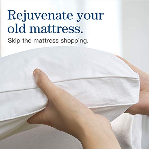 COONP Queen Mattress Topper, Cotton Extra Thick Pillow Top Mattress Pad | 100% Cotton Top Bed Topper Protector, Cooling Mattress Cover for Back Pain, Soft Breathable for Hot Sleeper, White