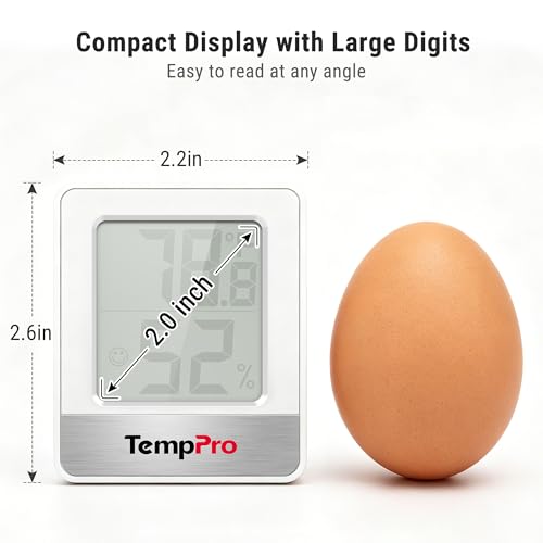 TempPro TempAir Digital Hygrometer Indoor Thermometer | Humidity Meter Room Thermometer with Temperature and Humidity Monitor Mini Hygrometer