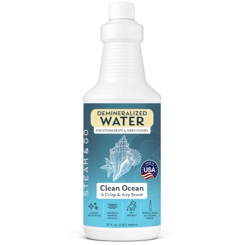 Steam & Go Demineralized Water for Steam Mop – Clean Ocean Scent, 32 oz (Pack of 1) | Scented Floor Cleaner Solution, Ready-to-Use, Compatible with Any Steam Cleaner
