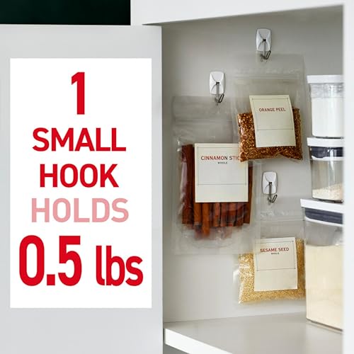Command Small White Wire Hooks, 16 Hooks, 24 Strips | Damage-Free Hanging with Adhesive No Tools Wall Hooks for Hanging Decorations in Living Spaces, Holds up 0.5 lb