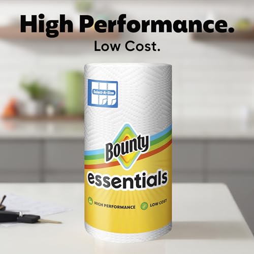 Bounty Essentials Select-A-Size Paper Towels, 6 Double Rolls, White, 108 Sheets Per Roll