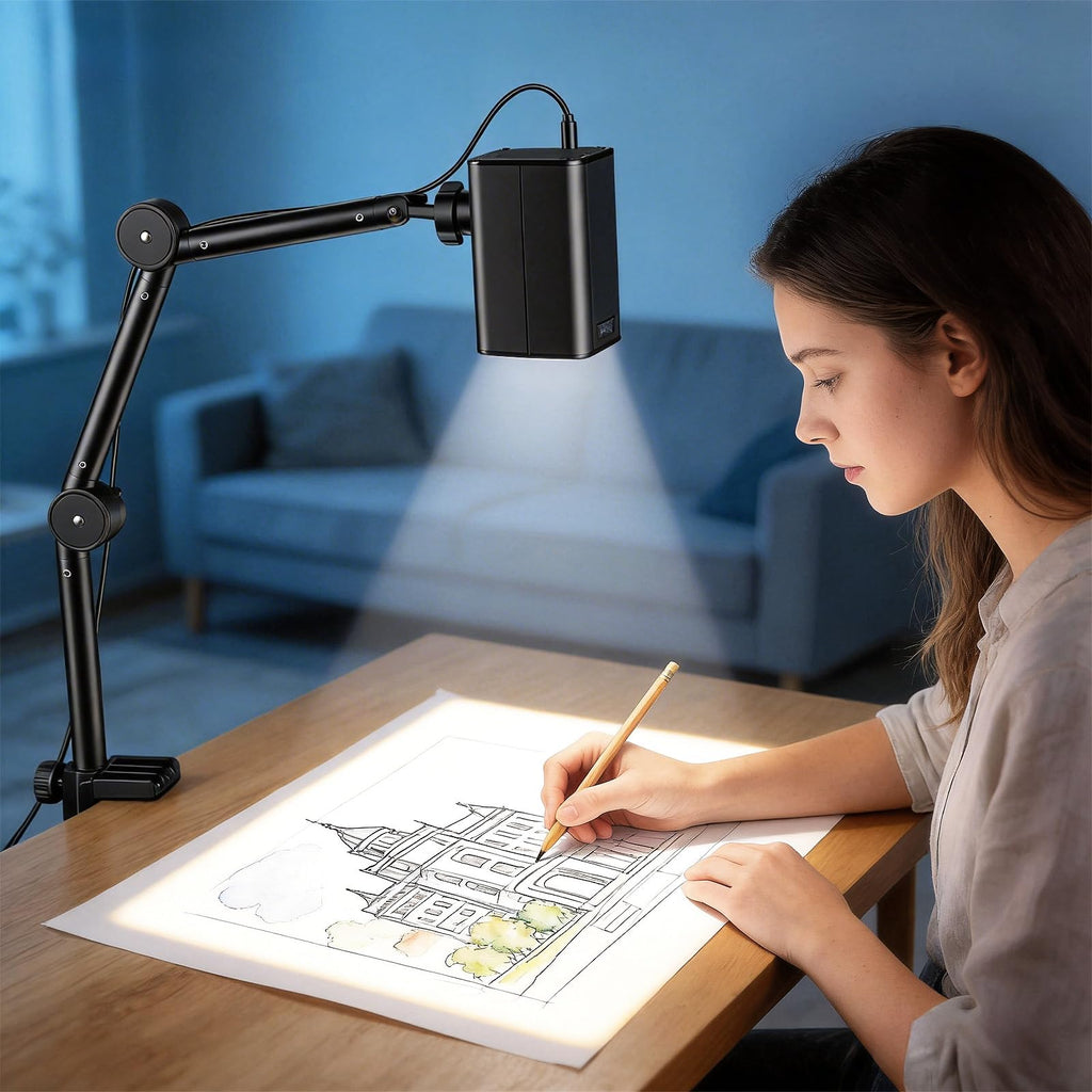 Art Projector for Tracing and Drawing - 5G WiFi & App-Free Web Control | Digital Sketch Projector with Stable Stand for Cookie Decor - Compatible with iOS/Android, Supports Online/Offline
