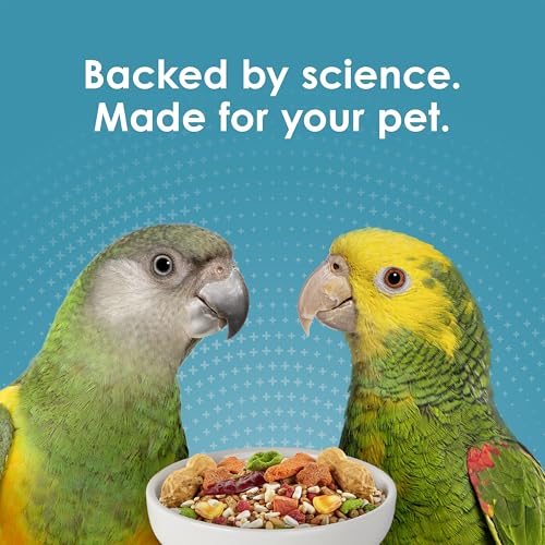 Kaytee Forti-Diet Pro Health+Safflower Parrot Food, 4 Pounds | Better digestion daily. Parrot food for medium birds. Prebiotics, probiotics, bird seed without sunflower seeds