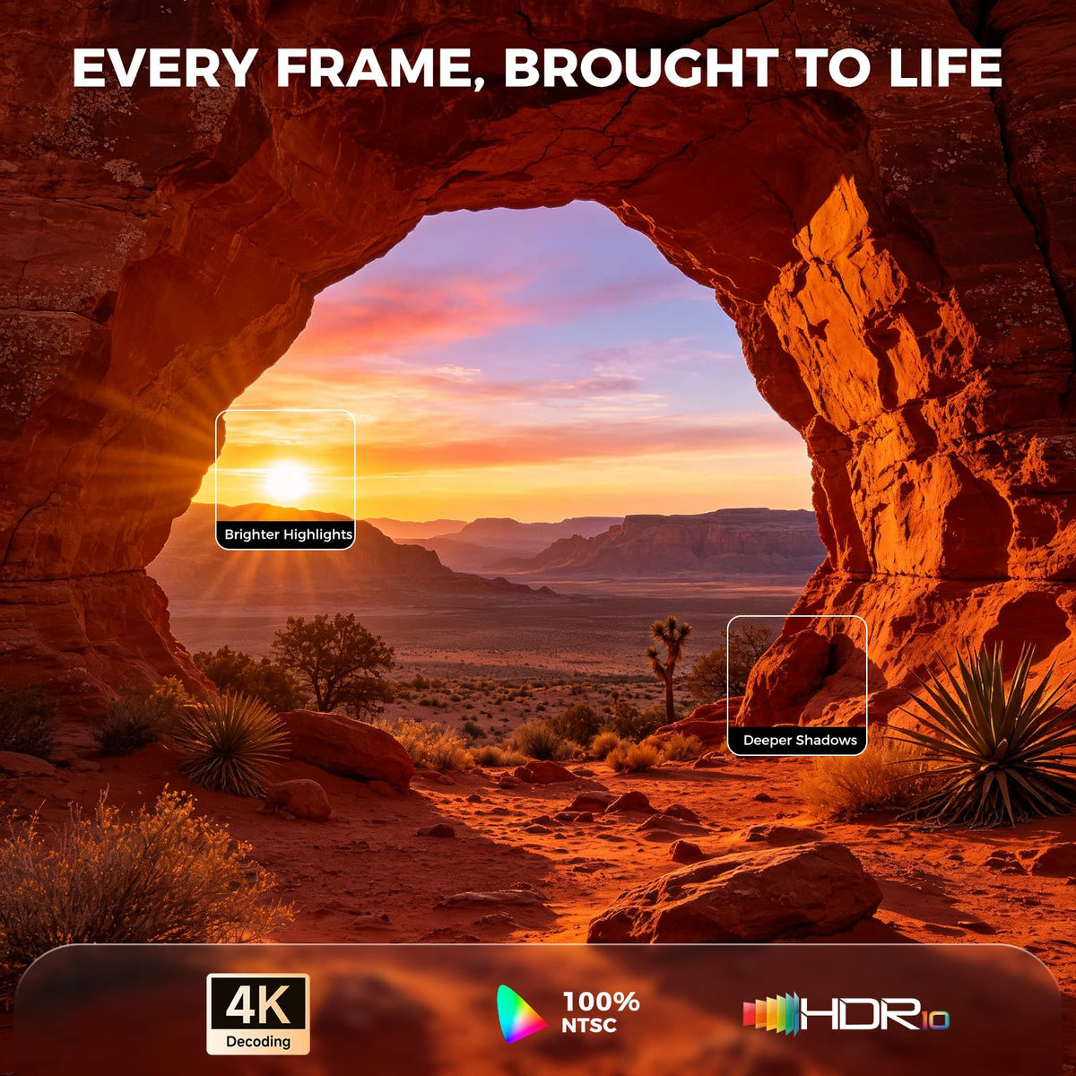 Smart Projector-4K with Wifi Bluetooth, AI Auto Focus Keystone Outdoor Home Theater VIDAA Movie Projector Built-in Apps, 60W Dolby, Airplay, Voice Control, Live TV, Ceiling, Gaming, Camping