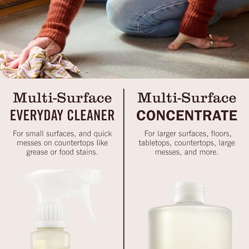 MRS. MEYER'S CLEAN DAY Multi-Surface Concentrate, Lemon Verbena, 2 Pack | 32 oz, Dilute with Water for Powerful Cleaner, Makes Up to 16 Gallons per Bottle, Removes Dirt and Freshens Surfaces