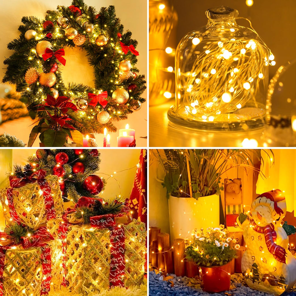 Fairdeer 6 Pack Fairy Lights Battery Operated - 7ft 20 Led Twinkle lights 3 Modes, Bulk Mini String Lights Waterproof for Mason Jars Vases DIY Party Table Centerpieces Christmas Decoration -Warm White