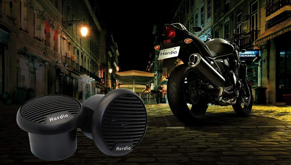 Herdio 3 Inch Waterproof Marine Speakers 2 Way Full Range Audio Stereo System Motorcycle Speaker with MAX Power 140 W (Pair) for Motorcycle,Boat,UTV,ATV,Golf Carts,Powersports,CAR,SPA,Hottub(Black)