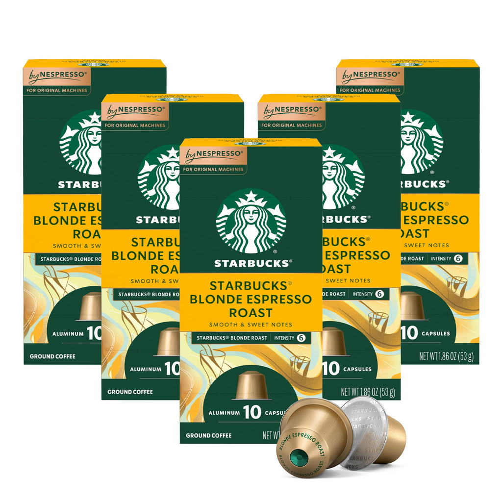 Starbucks by Nespresso Original, Blonde Roast Espresso 50-count | Blonde Roast Coffee Espresso Pods