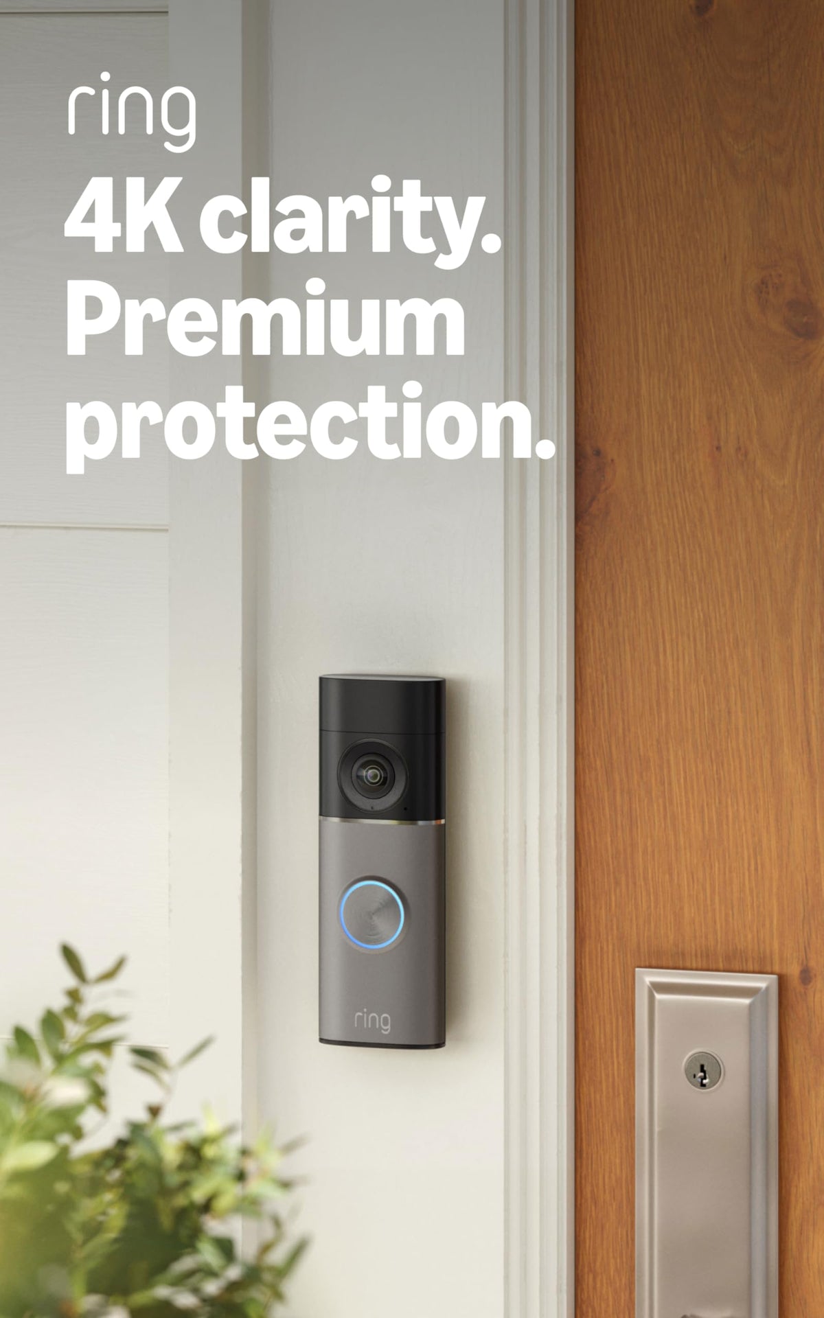 Ring Battery Doorbell 4K Pro (newest model), Retinal 4K with wide-angle video, up to 10x Enhanced Zoom, Night Vision, and Quick Release Ultra Battery Pack, Deep Silver
