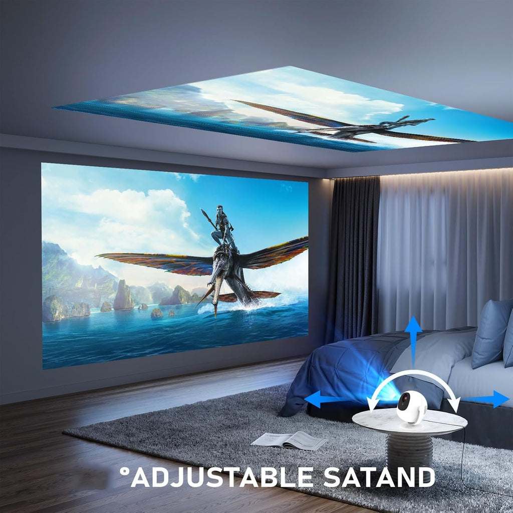1080P Projector, 400 Lumens Brightness Indoor Outdoor Portable Projector, Cinema Quality Viewing for Home Entertainment
