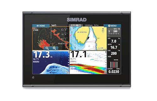 Simrad GO Chartplotter and Fish Finder, with Transducer and Radar Options, Preloaded C-MAP Discover Chart Card