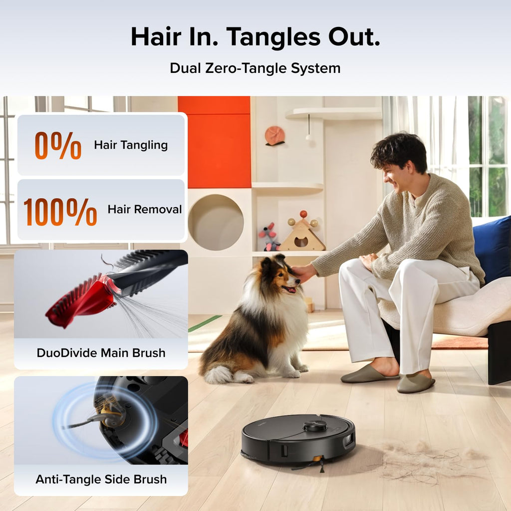 roborock 2026 New Qrevo 2 Pro Robot Vacuum and Mop, 20,000Pa Suction | FlexiArm Edge Mopping, Zero-Tangle, High-Temperature Mop Self-Cleaning, Smart Obstacle Avoidance for Pet Hair & Carpet, Black