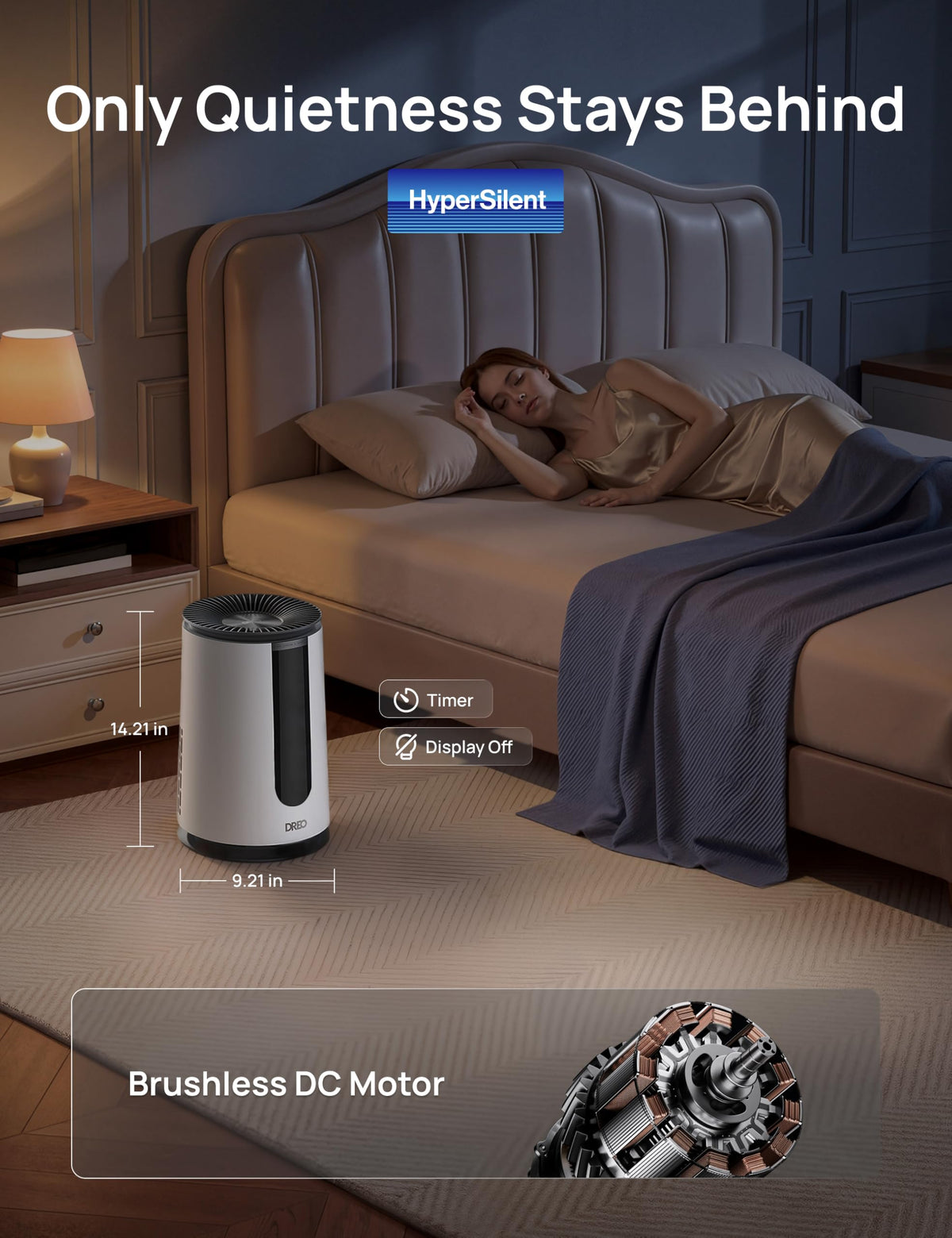 DREO Air Purifier for Home, HEPA Sleep Mode, AHAM VERIFIDE Air Purifiers for Bedroom, Pets, Smoke, Dust, Pollen & Odors, PM2.5 Monitor, Auto & Turbo Mode, 4 Speeds, Scent Diffuser, DR-HAP008(Dreo 338)