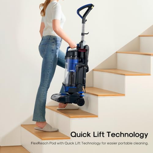 Eureka Upright Vacuum Cleaners, PowerSpeed Lightweight, NEU280 | Upgraded Cyclone System, Pet Hair, Carpet & Hard Floor Cleaning, Senior-Friendly, Washable Filter, Blue