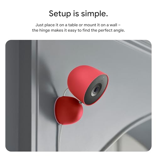 Google Nest Cam Indoor (Wired, 3rd Gen) - Security Camera - 2025 - Snow | 2K video, motion detection, color night vision, 2-way audio, works with Google Home and Gemini, intelligent alerts