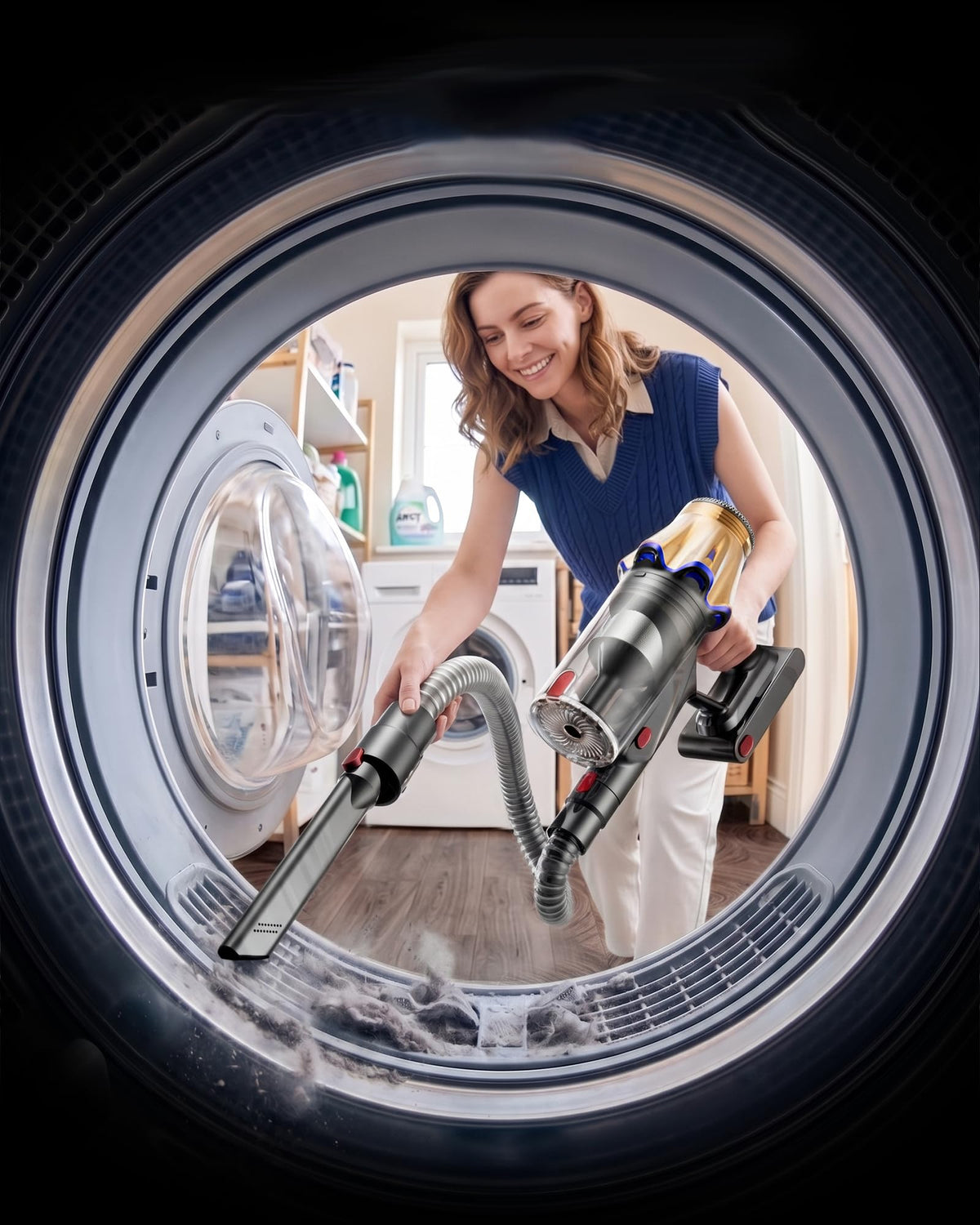 Cordless Vacuum Cleaner, Upgraded 650W 60KPA 70Mins Cordless Stick Vacuum Cleaner with Flexible Hose,Self-Standing,Touch Screen, Anti-tangle Wireless Vacuum Cleaners for Home/Pet Hair/Carpets/Floors