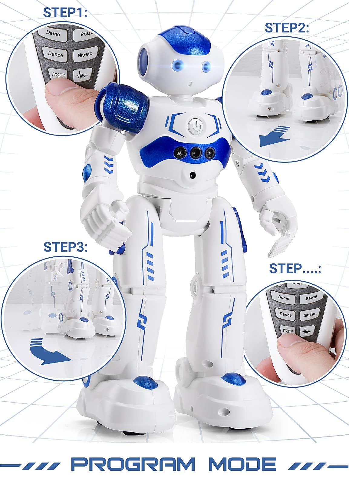 KingsDragon RC Robot Toys for Kids,Remote Control Smart Robot Toy | Gesture & Sensing Programmable Interactive Walking Robot for Age 3 4 5 6 7 8 10 Year Old Boys Girls Birthday Gift Present