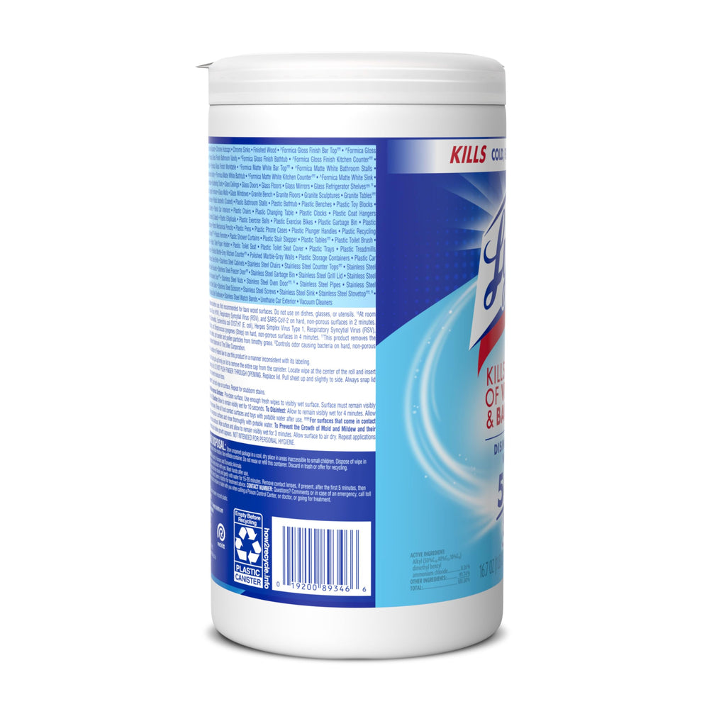 Lysol Disinfecting Wipes, Multi-Surface Cleaner, Crisp Linen, 80 ct. | All Purpose Cleaner, Sanitizing, Deodorizing, Apartment Essentials, Back To School Cleaning Supplies, Kitchen & Bathroom Wipe
