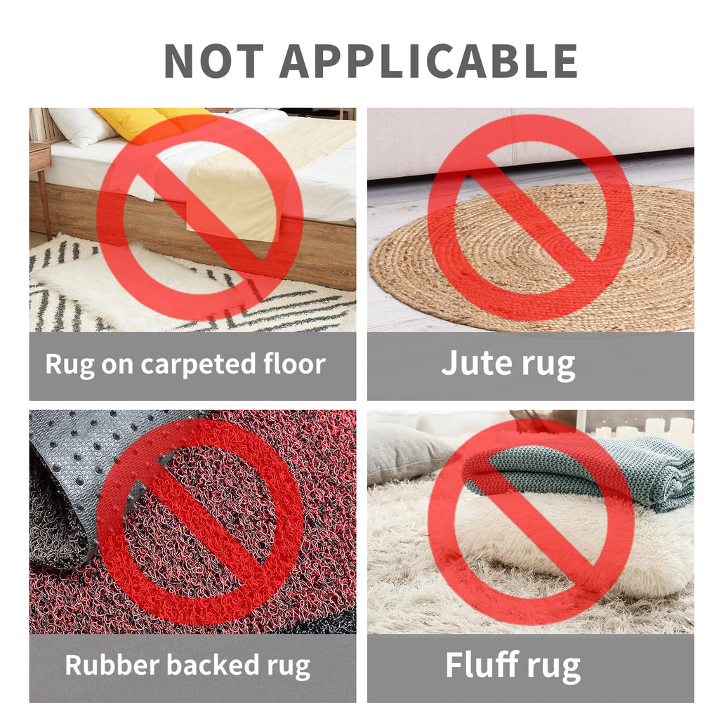 ZONGOOL 12PCS Rug Tape Non Slip Rug Pad Grippers Double Sided Carpet Tape | No Damage Floor Reusable Washable Grippers No Residue Rug Corners For Hardwood Tile&Laminate Floors Anti-Curl Rug Stickers