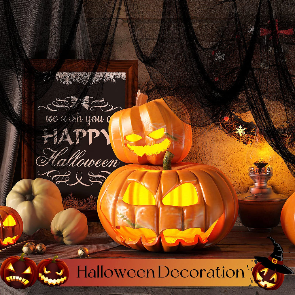 6 Pack Black Halloween Creepy Cloth, 30 x 72 Inch - Yobbai | Stretchy Cotton Gauze; Easy to Hang, Cut & Shape for Haunted Houses, Porches, Doorways, Mantels, Parties, Indoor or Outdoor