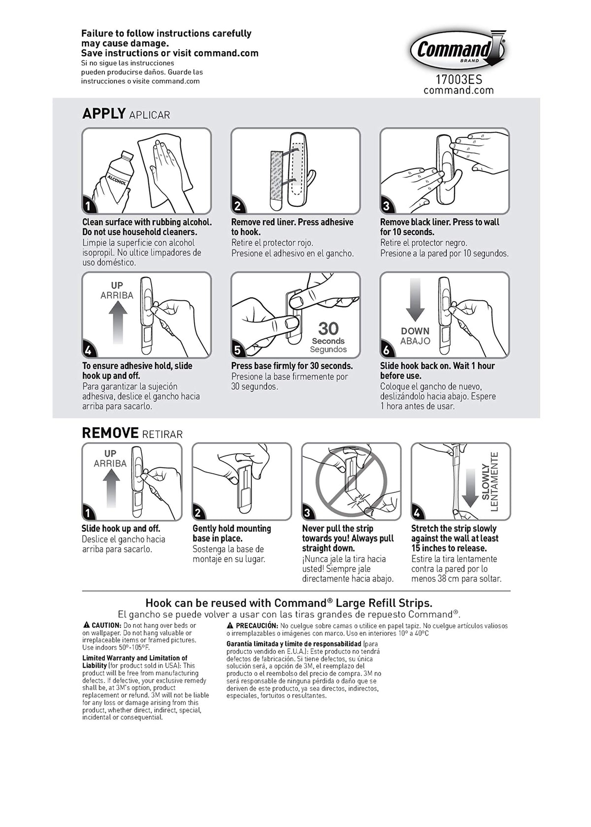 Command Large Utility Hooks, 7-Hooks, 12-Strips, Organize Damage-Free | Damage-Free Hanging Wall Hooks with Adhesive Strips, No Tools Adhesive Hooks for Hanging Decor, Holds up to 5 lb