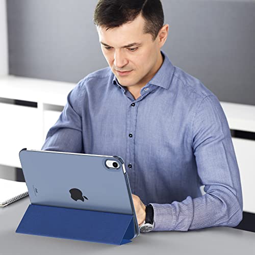 MoKo for iPad (A16) 11th Generation Case, iPad 10th Gen Case, Navy Blue | For iPad 11/10.9 Inch Case 2025/2022, Slim Stand Hard PC Translucent Back Shell Smart Cover,Support Touch ID,Auto Wake/Sleep