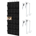 GORILLA GRIP Over the Door Shoe Organizer, 24 Large Pockets, Black | Breathable Mesh Pocket, Space Saving Hanging Storage Holder, Closet Rack Hanger for Shoes, Pantry and Bathroom Accessories