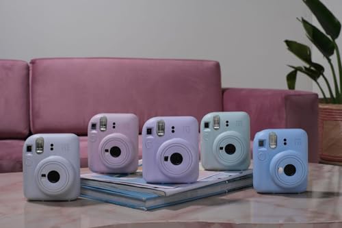 Fujifilm Instax Mini 12 Instant Film Camera - Pastel Blue | Instax Mini 12 with automatic exposure and selfie mirror for photography, scrapbooking and gifting