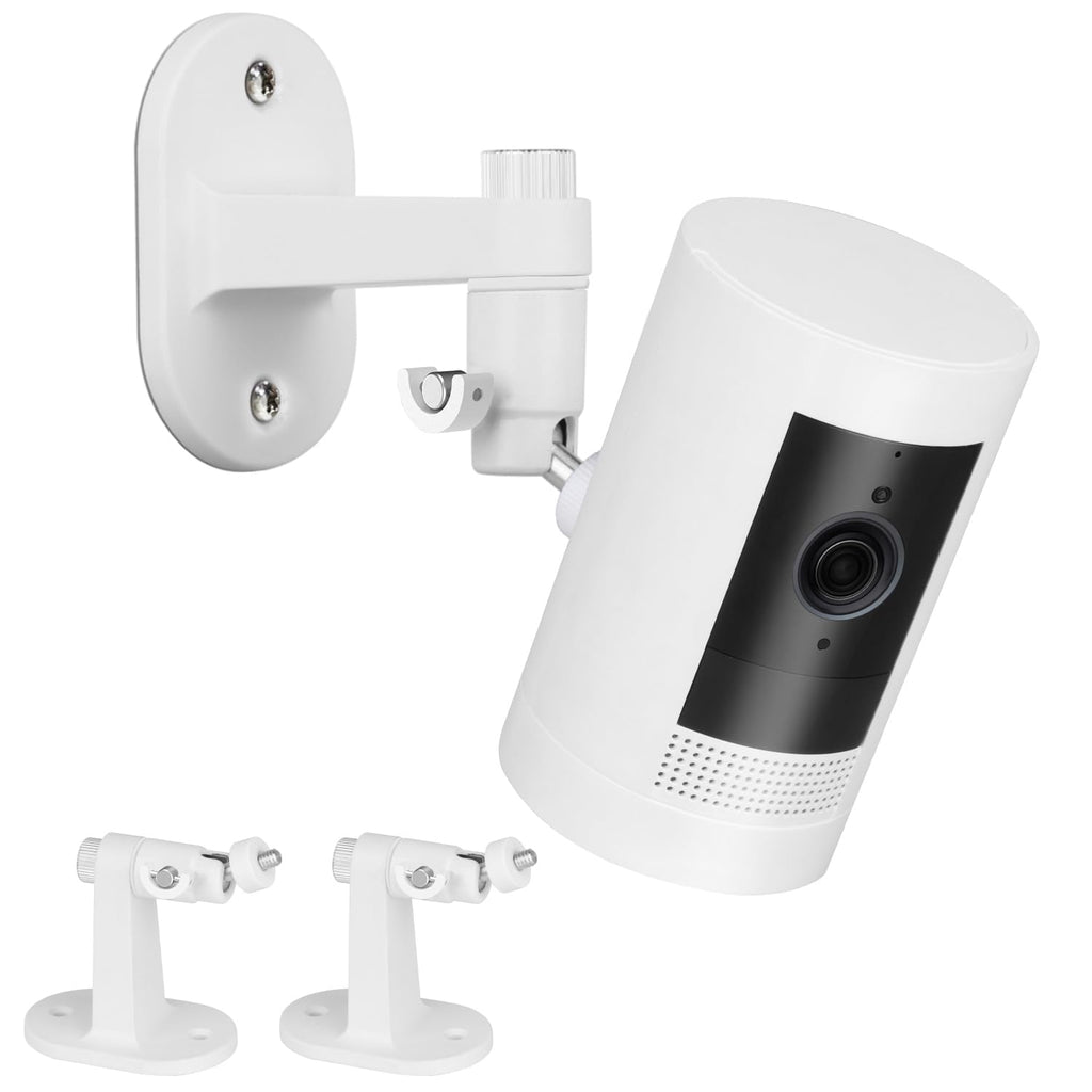 2Pack Adjustable Security Wall Mount Bracket for Ring Stick Up Cam & Ring Outdoor Cam Plus, Perfect View Angle for Your Surveillance Camera System - White