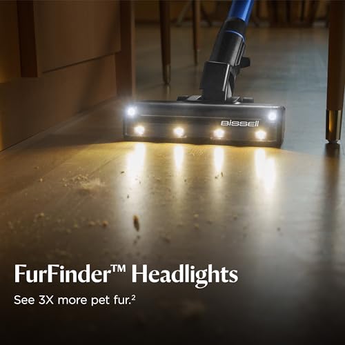 Bissell PowerClean FurFinder 200W Self-Standing Cordless Vacuum, 4052 | Bright headlights; wall mount; removable battery; upholstery tool; self-standing for easy storage