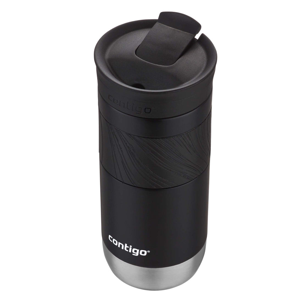 Contigo Byron Vacuum-Insulated Stainless Steel Travel Mug, Licorice, 16oz | Leak-Proof Lid, Thermalock Insulation, Hot 6 Hrs or Cold 12 Hrs, One-Handed Drinking, Textured Grip, Fits Car Cup Holders