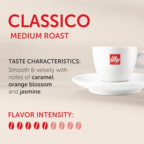 illy Ground Espresso Coffee, Classico Medium Roast, 8.8 oz | 100% Arabica, Premium Italian Coffee, Pre-Ground for Espresso Machines