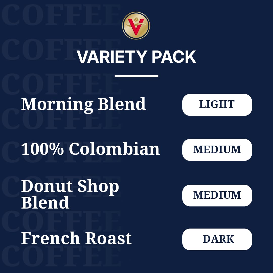 Victor Allen's Coffee Variety Pack (Morning Blend, 100% Colombian, Donut Shop Blend, and French Roast), 42 Count, Single Serve Coffee Pods for Keurig K-Cup Brewers