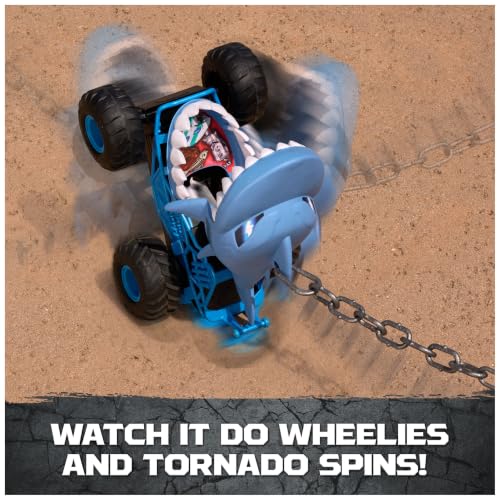 Monster Jam Chomping Megalodon RC Toy Monster Truck, 1:15 Scale | Remote Control Truck Toy, Chomping Action with Wheelies & Spins, Easy to Use Remote, Pretend Play Gifts for Kids Ages 4+