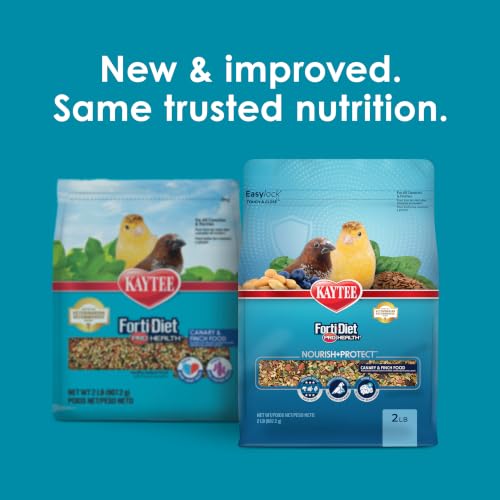 Kaytee Forti-Diet Pro Health Nourish+Protect Canary & Finch Food, 2 Lb | Supports digestion and immunity. Canary food with probiotics and prebiotics. Bird food, omega 3s, naturally preserved