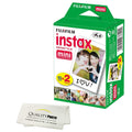 Fujifilm INSTAX Mini Instant Film (White) for Fujifilm Mini 8,9,11,12 Cameras w/Quality Photo Microfiber Cloth (20 Prints)
