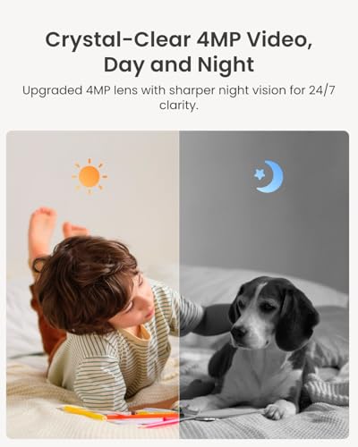 REOLINK 4MP 2K Indoor Camera E1, Plug-in WiFi 6 Security Camera | 360 Degree Pet Camera with Phone app, Baby Monitor with Person/Pet/Cry Detection, Night Vision, 2-Way Talk, Local Storage