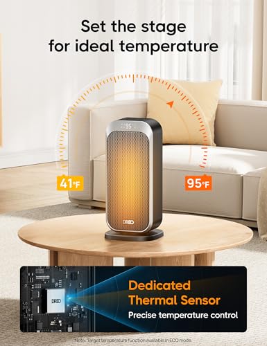 DREO Quiet Space Heater, 1500W Portable Heaters for Indoor Use with Remote