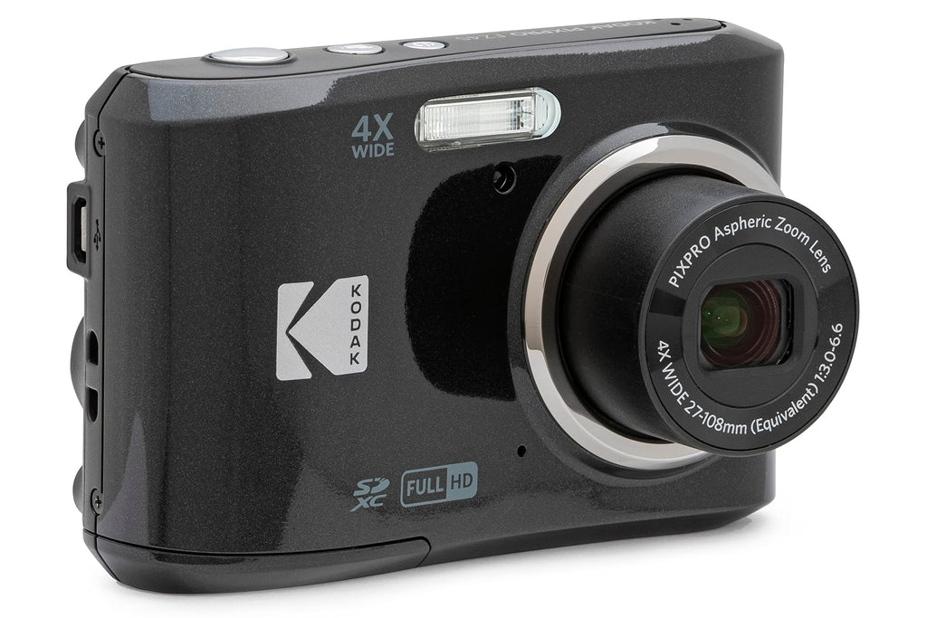 Kodak PIXPRO FZ45 16MP Compact Digital Camera, 4X Optical Zoom, AA, Black | 1080p Full HD Video, 27mm Wide Angle Lens, 2.7 Inch LCD, Point and Shoot, Digicam, Travel and Family Photos