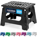 Handy Laundry Folding Step Stool 9 Inch, Black, Non-Slip Holds 300 lbs | 9 Inch, Black, Foldable Collapsible Step Stool, Non-Slip, Holds 300 lbs, Kitchen Bathroom Bedroom, Adults