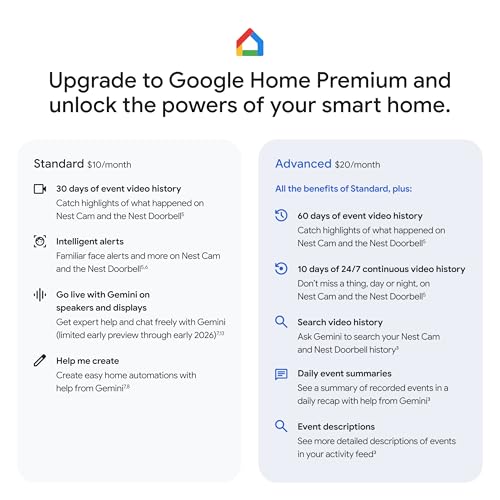 Google Nest Cam Indoor (Wired, 3rd Gen) - Security Camera - 2025 - Snow | 2K video, motion detection, color night vision, 2-way audio, works with Google Home and Gemini, intelligent alerts