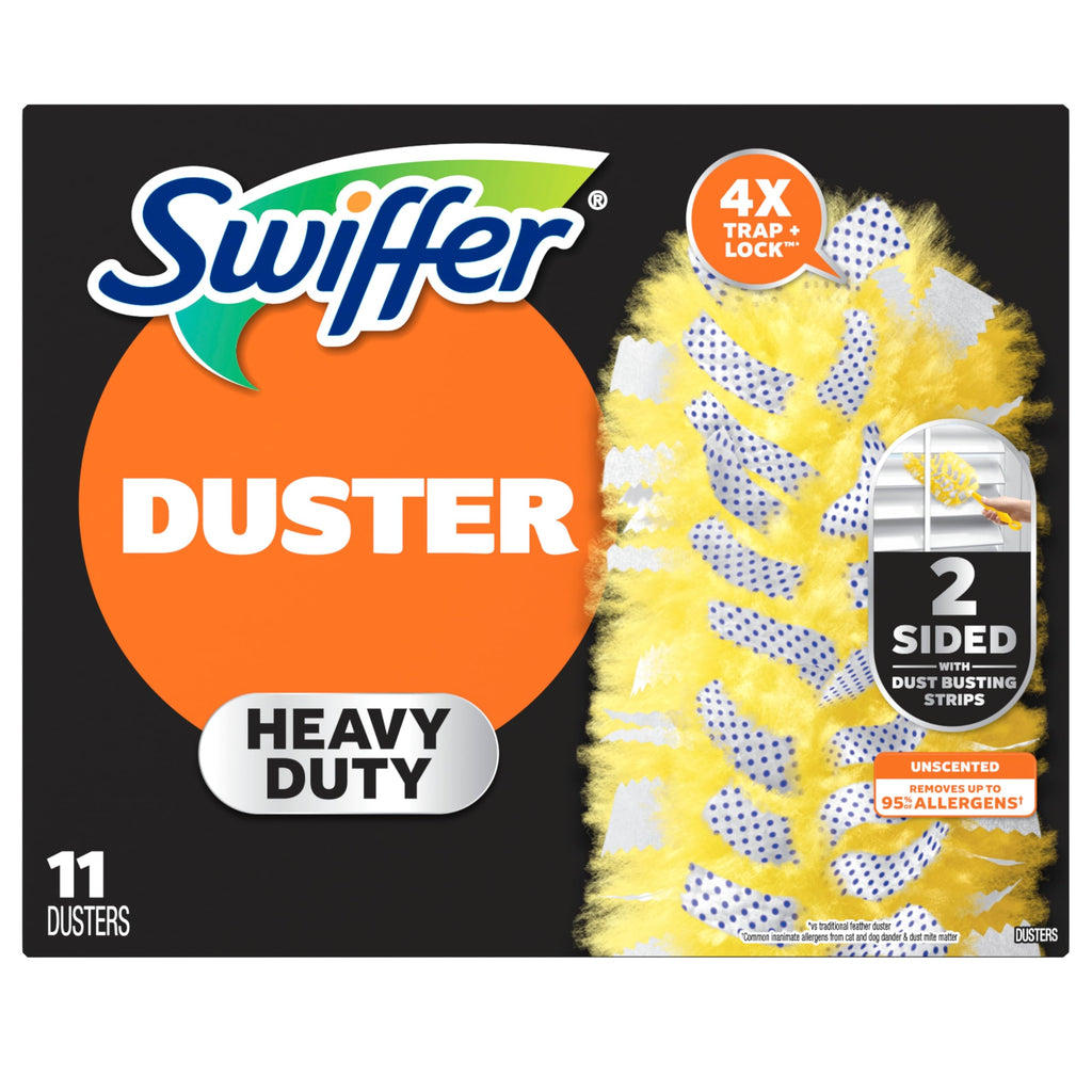 Swiffer Dusters Heavy Duty Multi-Surface Duster Refills for Cleaning, Unscented, 11 Count