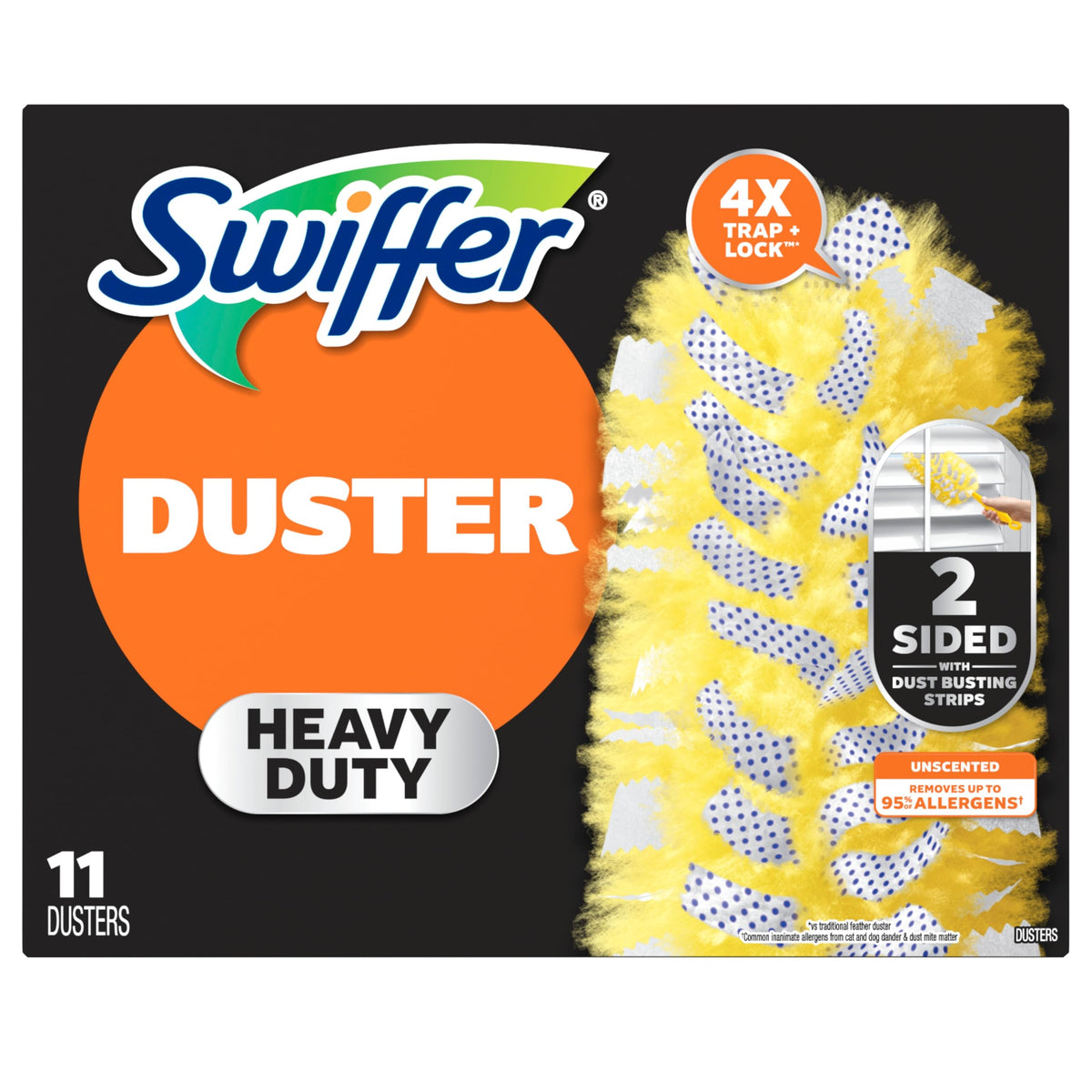 Swiffer Dusters Heavy Duty Multi-Surface Duster Refills for Cleaning, Unscented, 11 Count