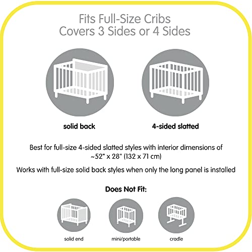 BreathableBaby Breathable Mesh Liner for Full-Size Cribs, Classic 3mm Mesh, White (Size 4FS Covers 3 or 4 Sides)