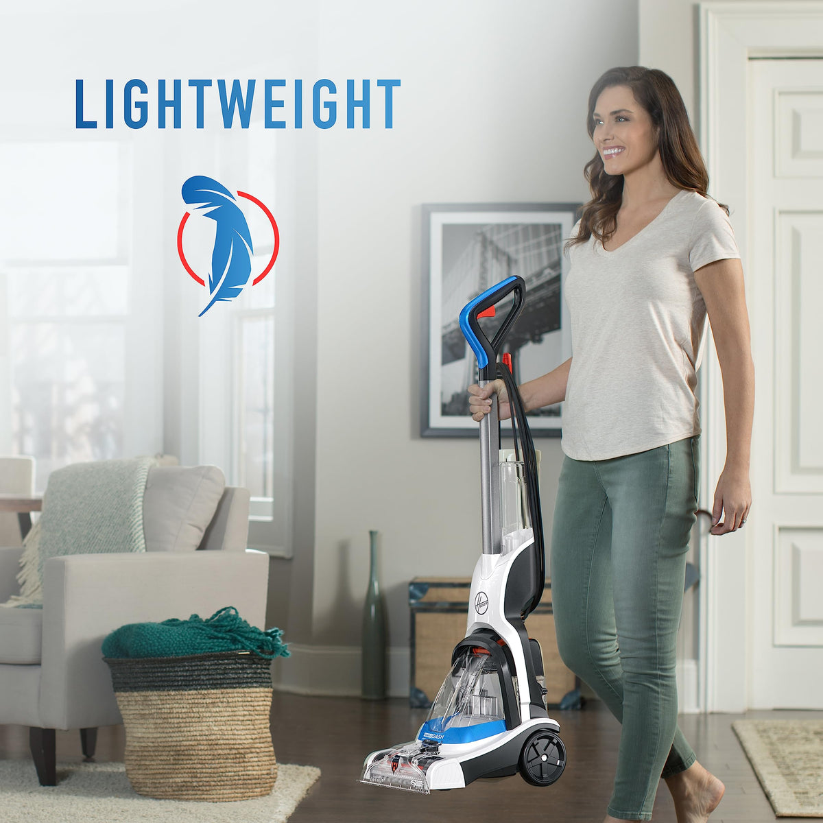 Hoover PowerDash Pet Compact Carpet Cleaner Machine, Lightweight Design | HeatForce Fast Drying, Antimicrobial Brush Roll, Pair with a Hoover Carpet Cleaner Solution