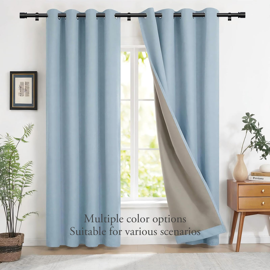 Byondeth Curtain Rods for Windows 16 to 144 Inches Adjustable Length 1 Inch Diameter Window Curtain Rod with Aluminium Finials, Black