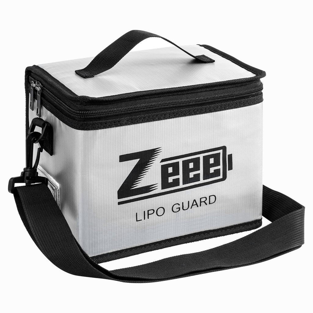 Zeee Fireproof Explosionproof Lipo Bag Battery Storage(8.46 x 6.5 x 5.71in) | Large Capacity Guard Pouch for Lipo Charge & Storage